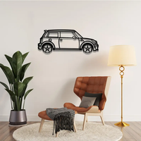 Mini Hatchback Car Metal Wall Hanging for Wall Decor