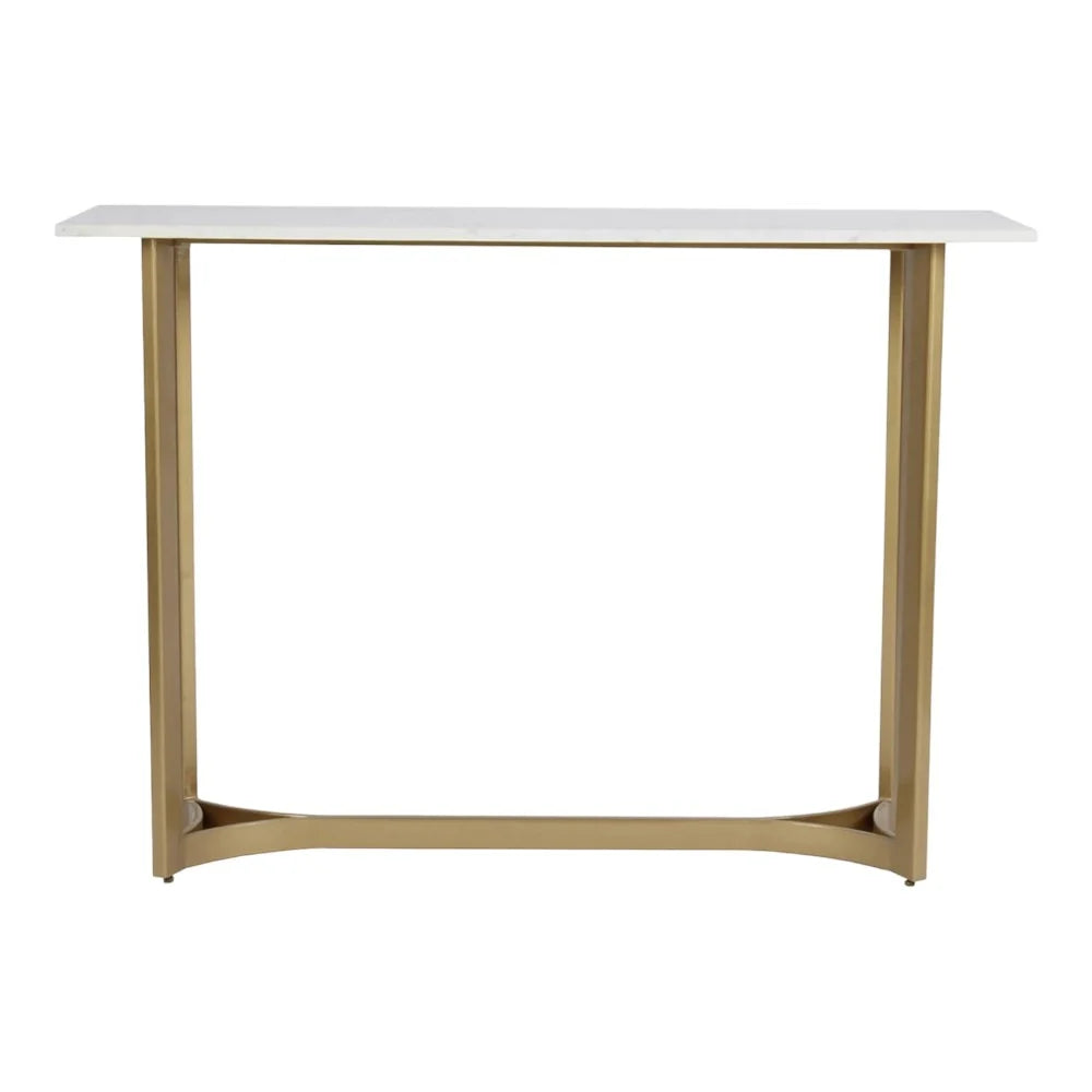 Minimalist Marble Console Table with Gold Legs