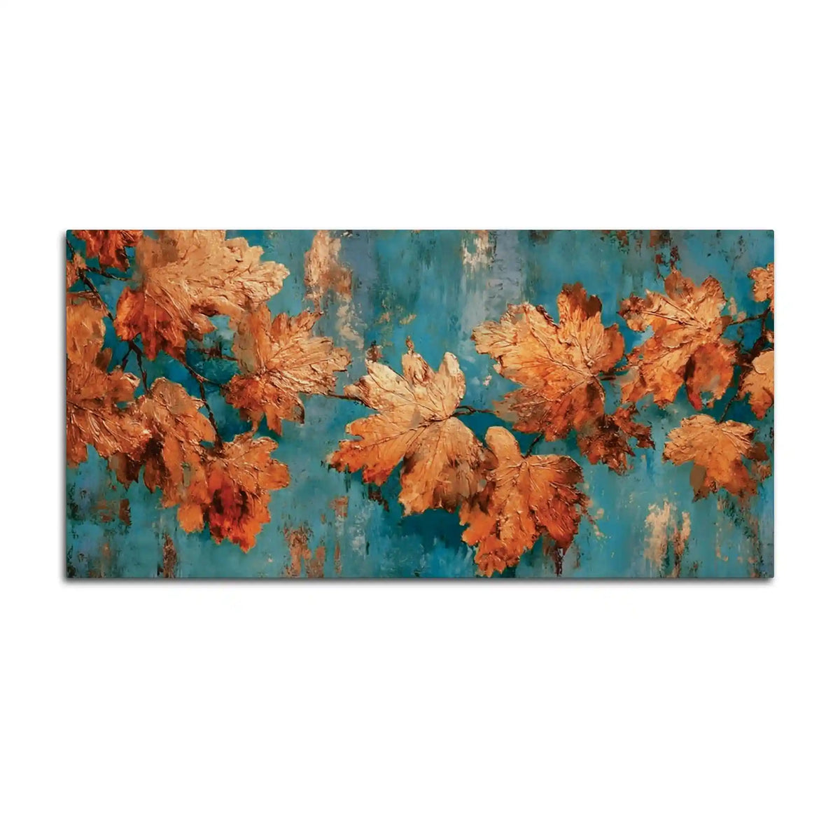 Modern Abstract Autumn Leaves Canvas Wall Painting for Home