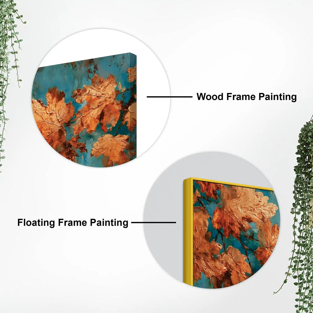 Modern Abstract Autumn Leaves Canvas Wall Painting for Home