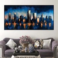 Modern Abstract City Canvas Painting for Home Décor