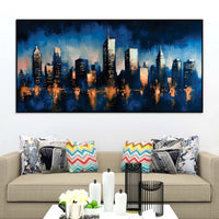 Modern Abstract City Canvas Painting for Home Décor