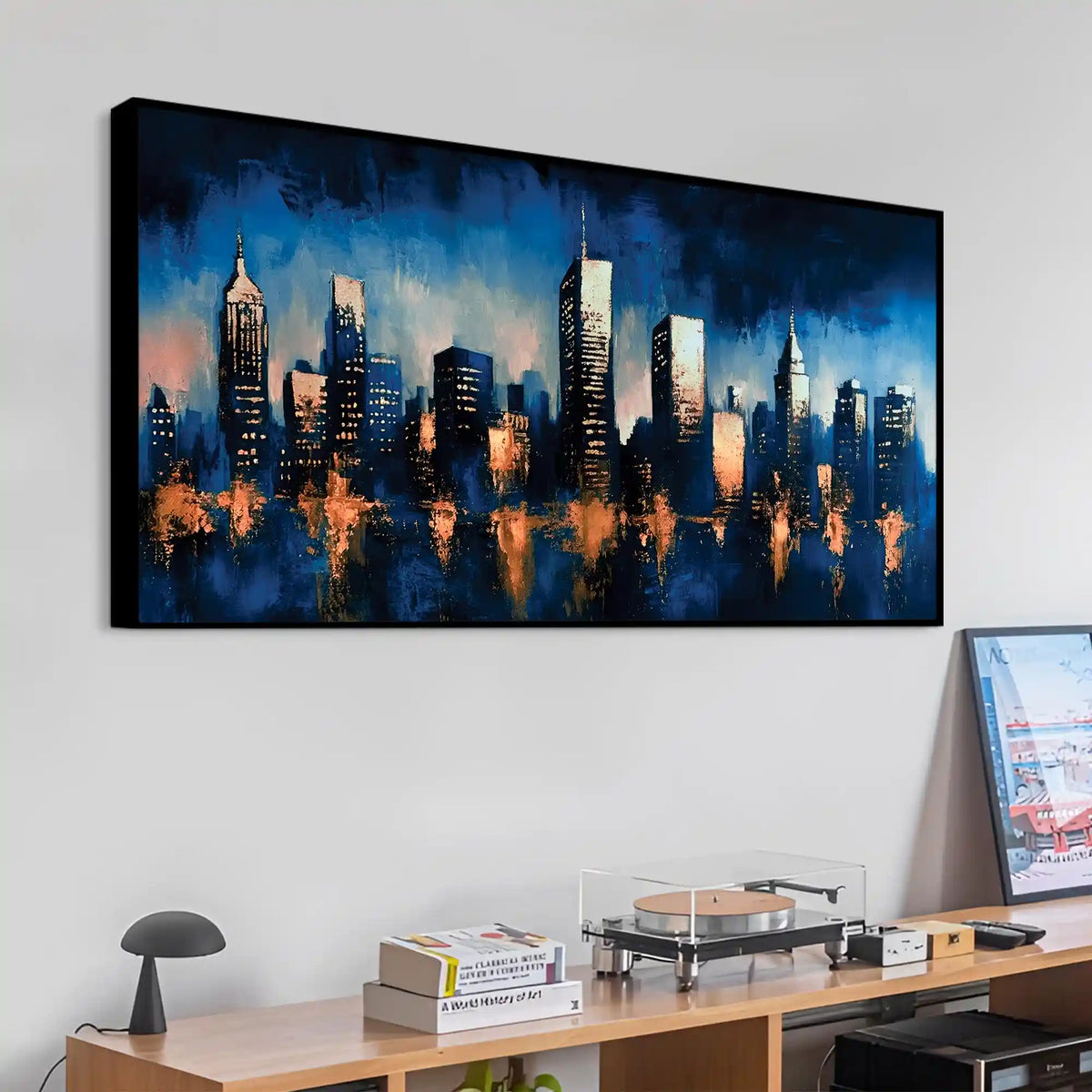 Modern Abstract City Canvas Painting for Home Décor