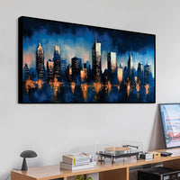 Modern Abstract City Canvas Painting for Home Décor
