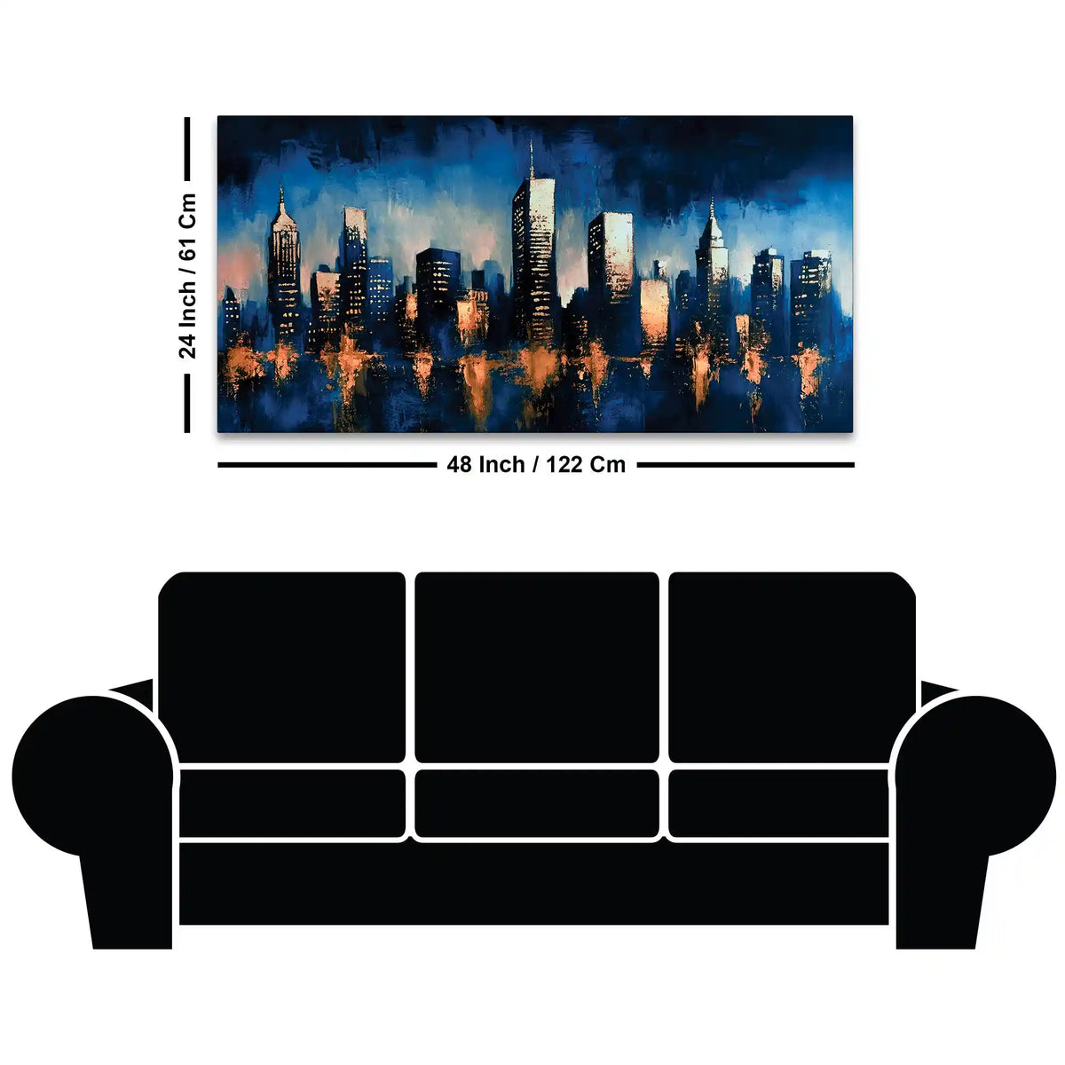 Modern Abstract City Canvas Painting for Home Décor