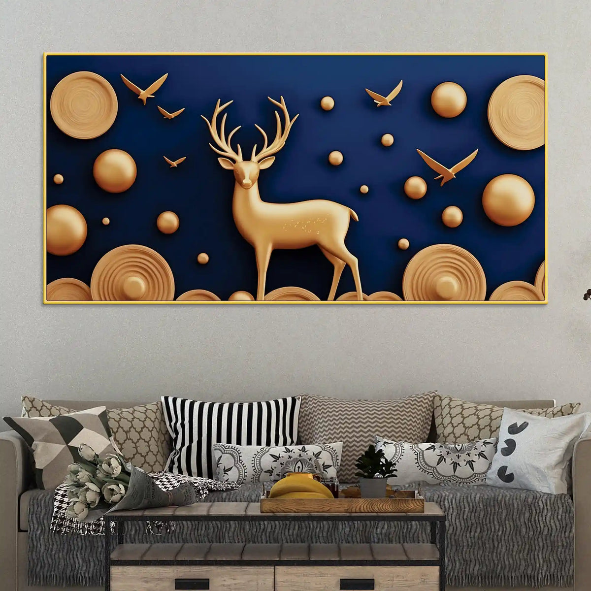 Modern Abstract Deer Canvas Wall Decor Painting for Home