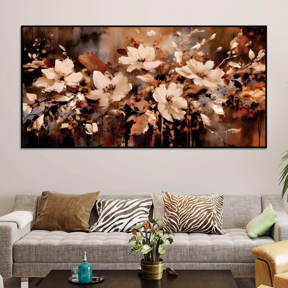 Modern Abstract Flower Wall Art Painting for Home Interior Decoration