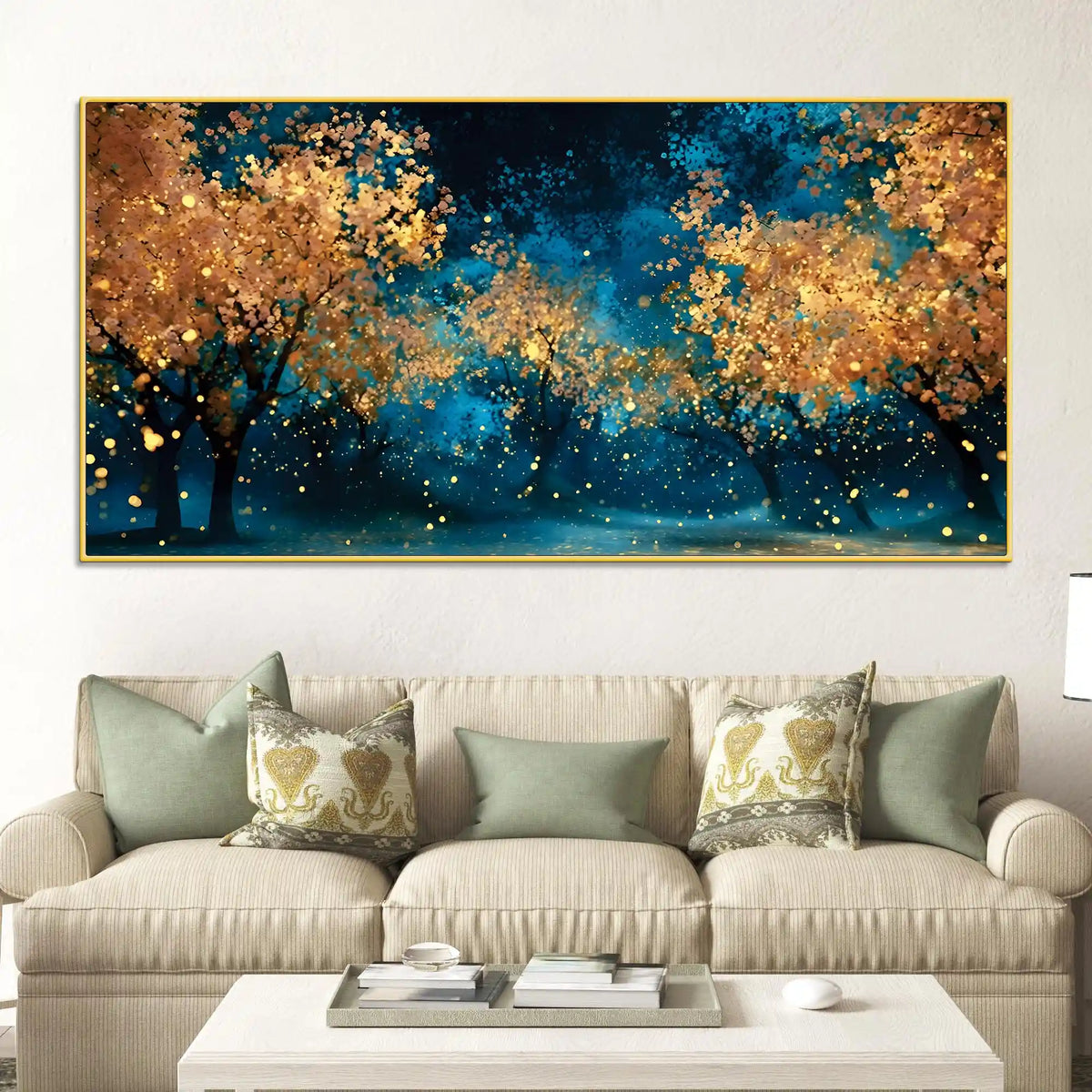 Modern Abstract Forest Canvas Painting for Living Room