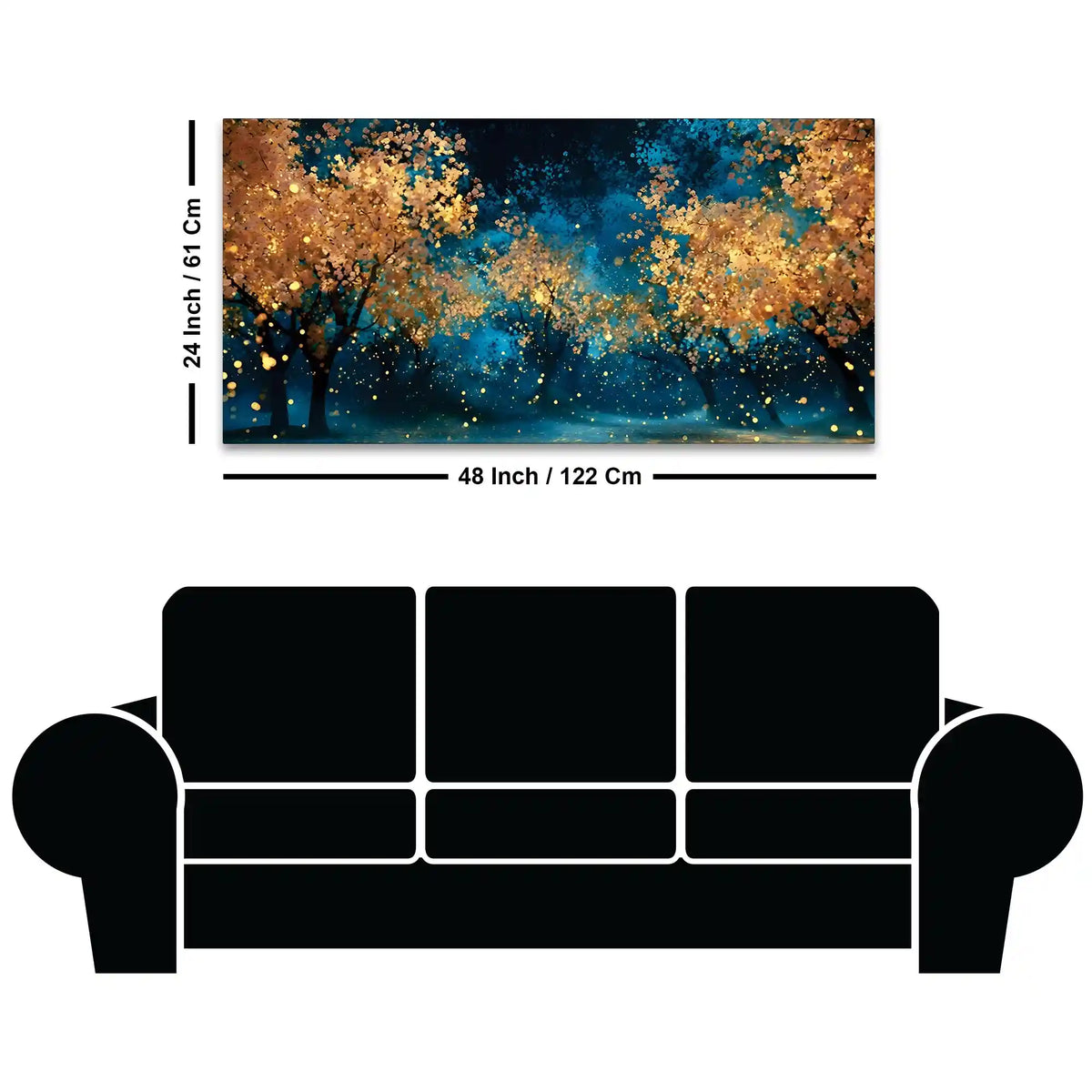 Modern Abstract Forest Canvas Painting for Living Room