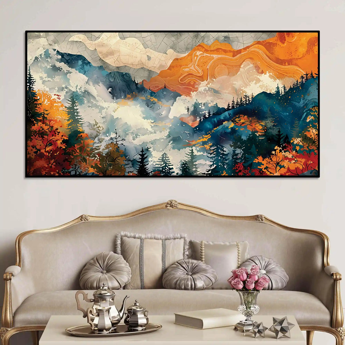 Modern Abstract Forest Canvas Wall Art Painting
