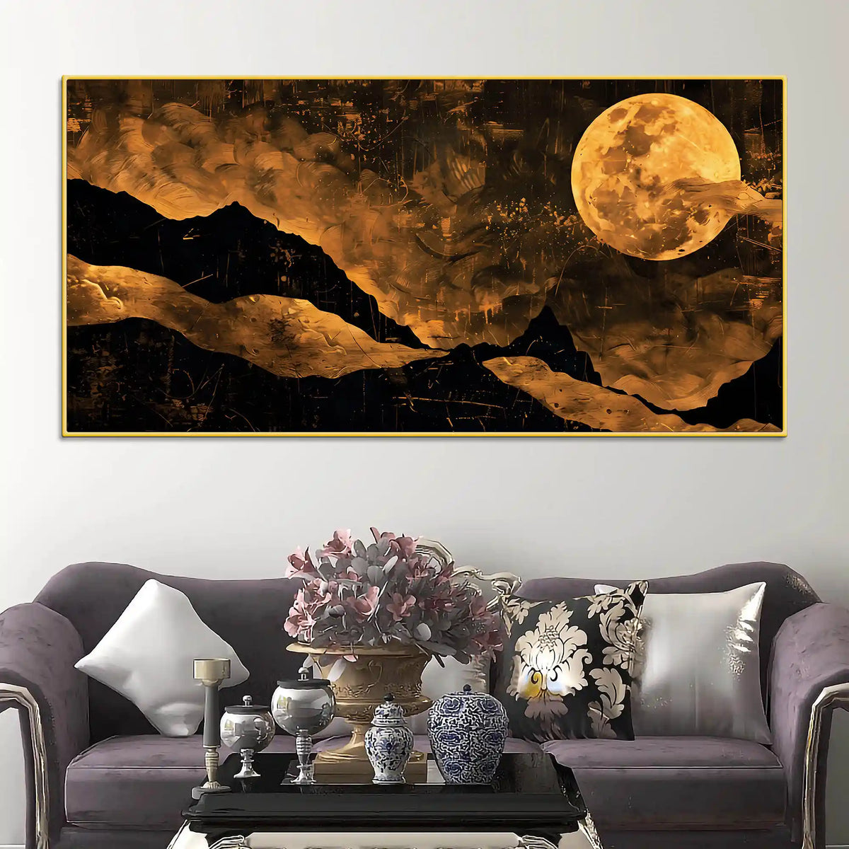 Modern Abstract Moon Canvas Wall Painting for Wall Décor