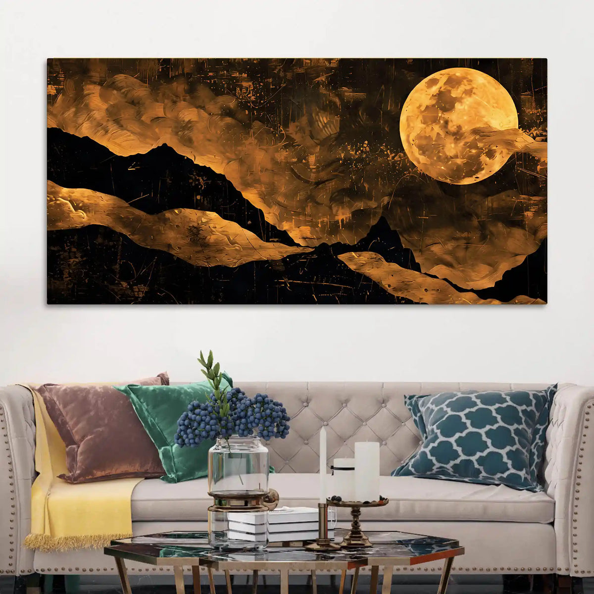 Modern Abstract Moon Canvas Wall Painting for Wall Décor