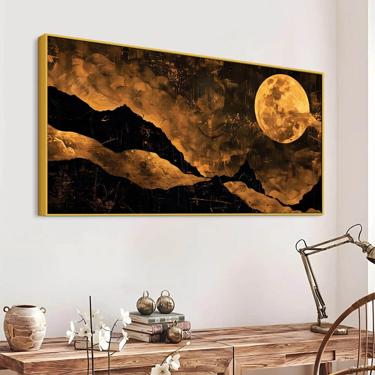 Modern Abstract Moon Canvas Wall Painting for Wall Décor