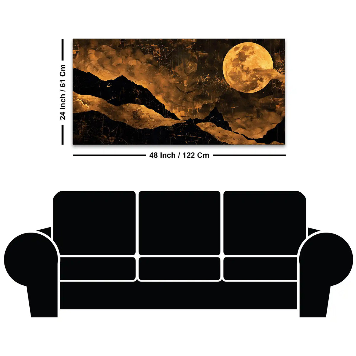 Modern Abstract Moon Canvas Wall Painting for Wall Décor