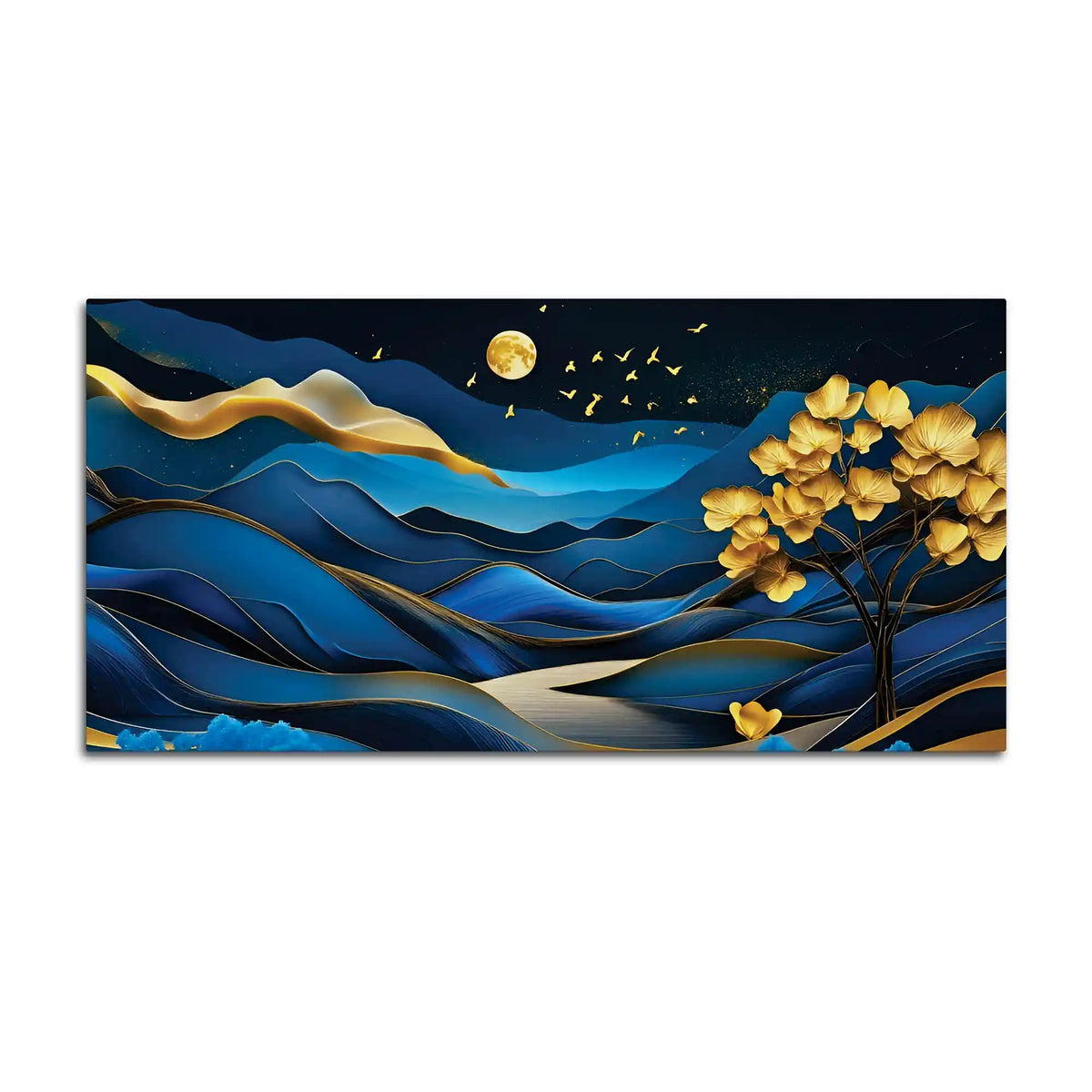 Modern Abstract Mountain Canvas Painting for Living Room Décor