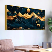 Modern Abstract Mountain Canvas Painting for Luxury Decor