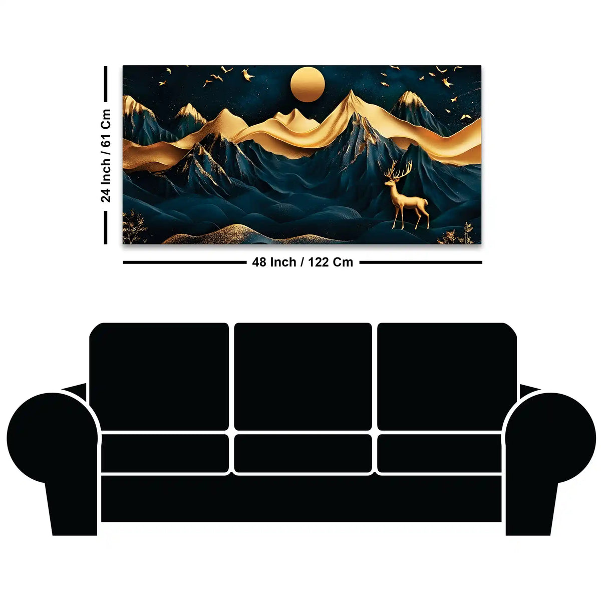 Modern Abstract Mountain Canvas Painting for Luxury Decor