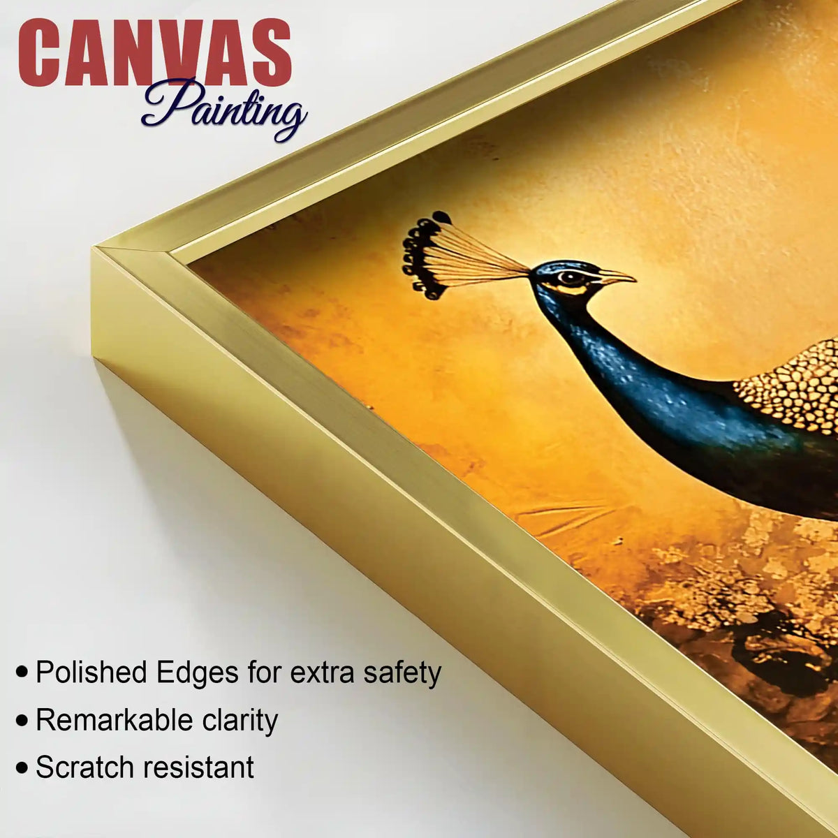 Modern Abstract Peacock Canvas Painting for Wall Decor