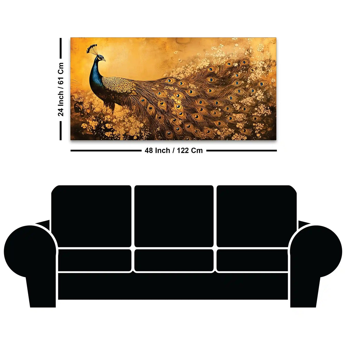 Modern Abstract Peacock Canvas Painting for Wall Decor