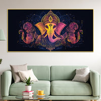 Modern Artistic Lord Shri Ganesha Creative Canvas Wall Painting for Home & Office Decor – Modern Devotional Wall Art