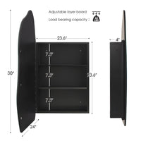 Modern Asymmetrical Wall Mirror with Black Frame for Bathroom