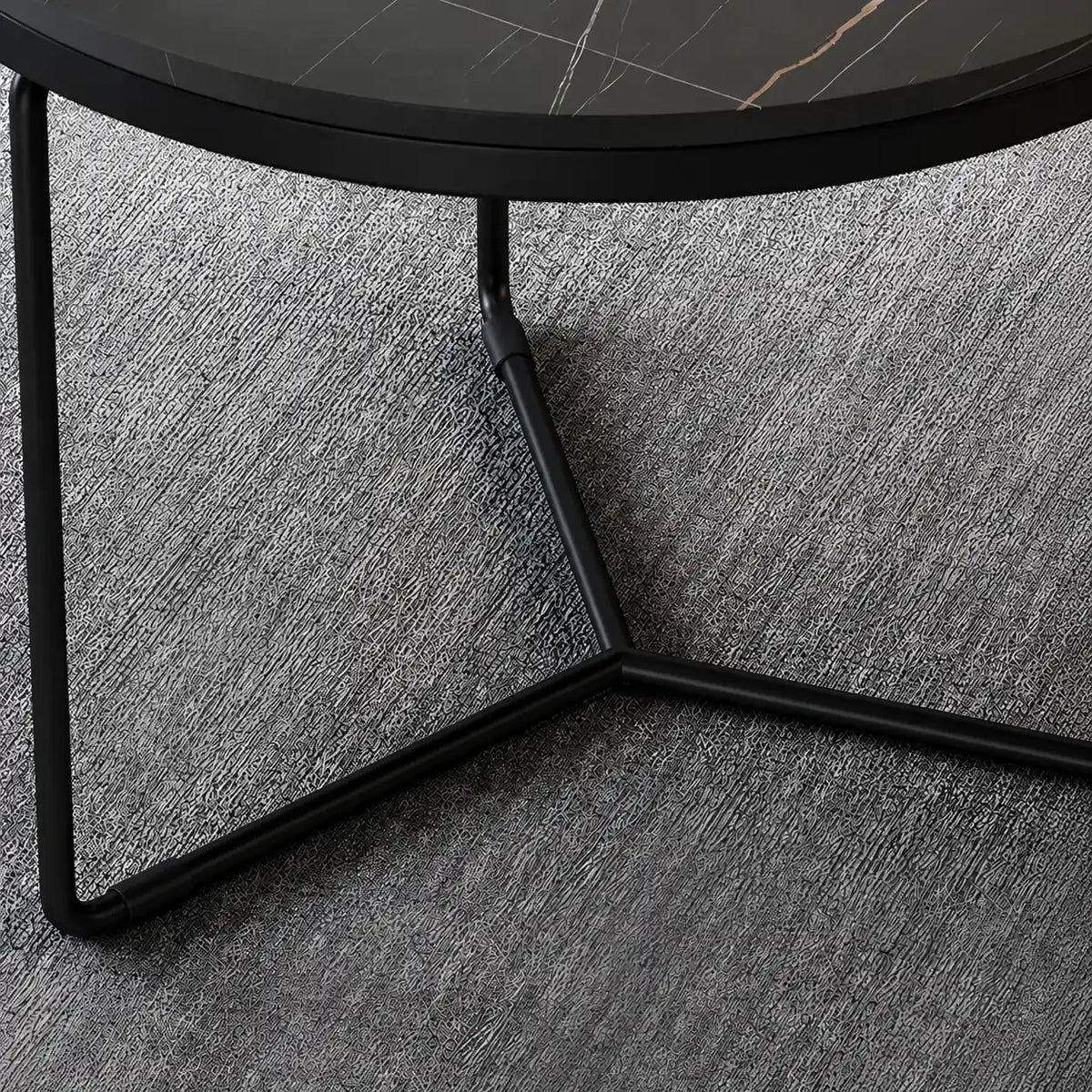 Modern Black & White Marble Top Nesting Coffee Table Set Of 2