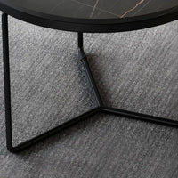Modern Black & White Marble Top Nesting Coffee Table Set Of 2