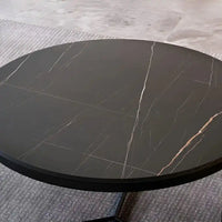 Modern Black & White Marble Top Nesting Coffee Table Set Of 2