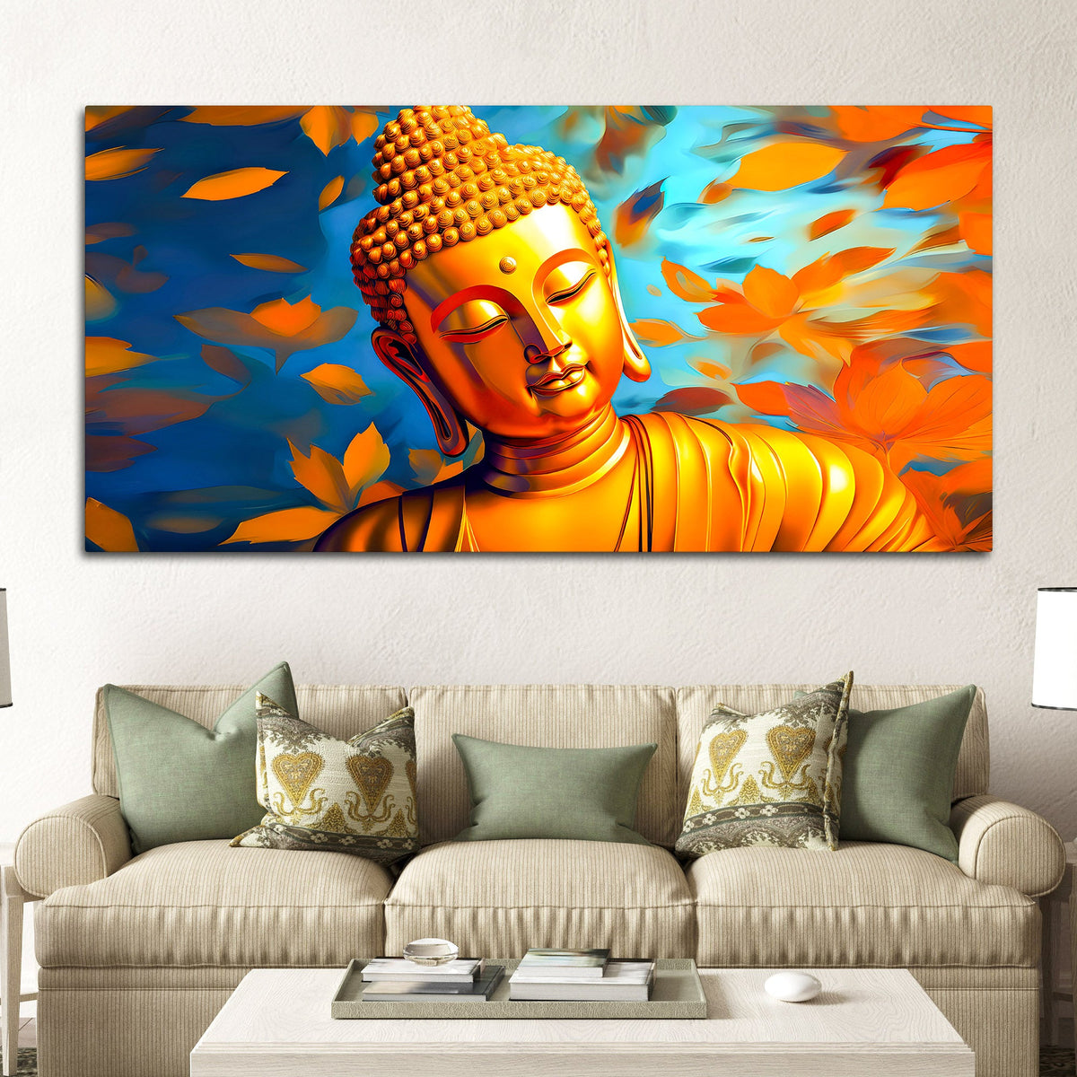 Modern Buddha Canvas Painting for Peaceful Home
