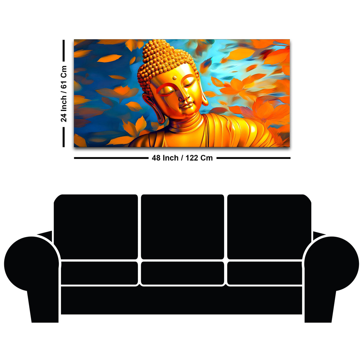 Modern Buddha Canvas Painting for Peaceful Home