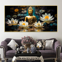 Modern Buddha Canvas Wall Painting for Home & Living Room