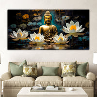 Modern Buddha Canvas Wall Painting for Home & Living Room
