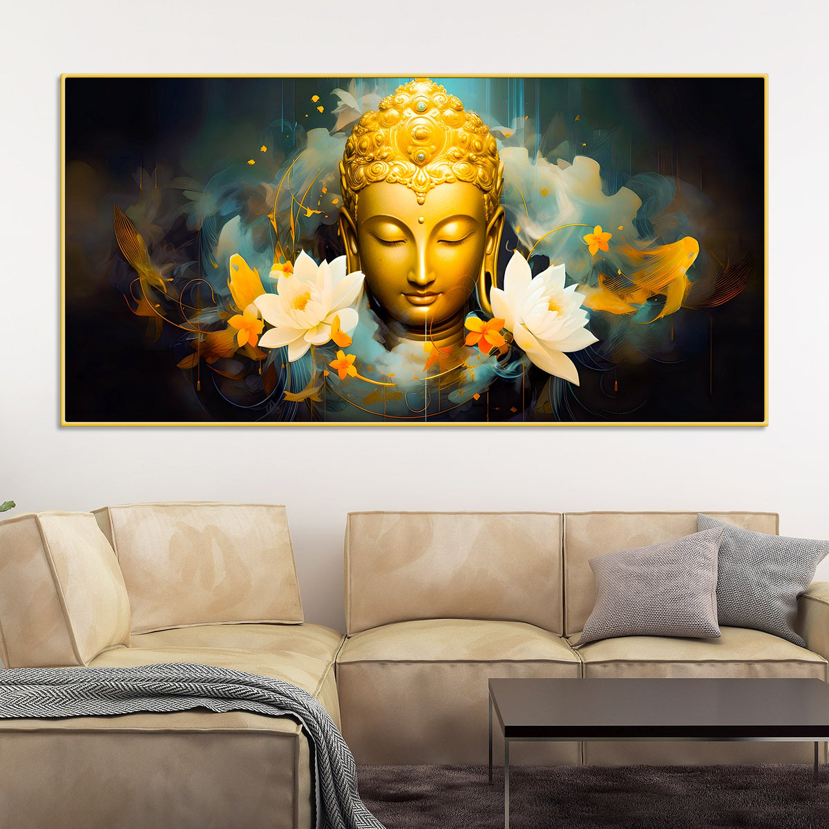 Modern Buddha Wall Canvas Painting for Living Room Decoration