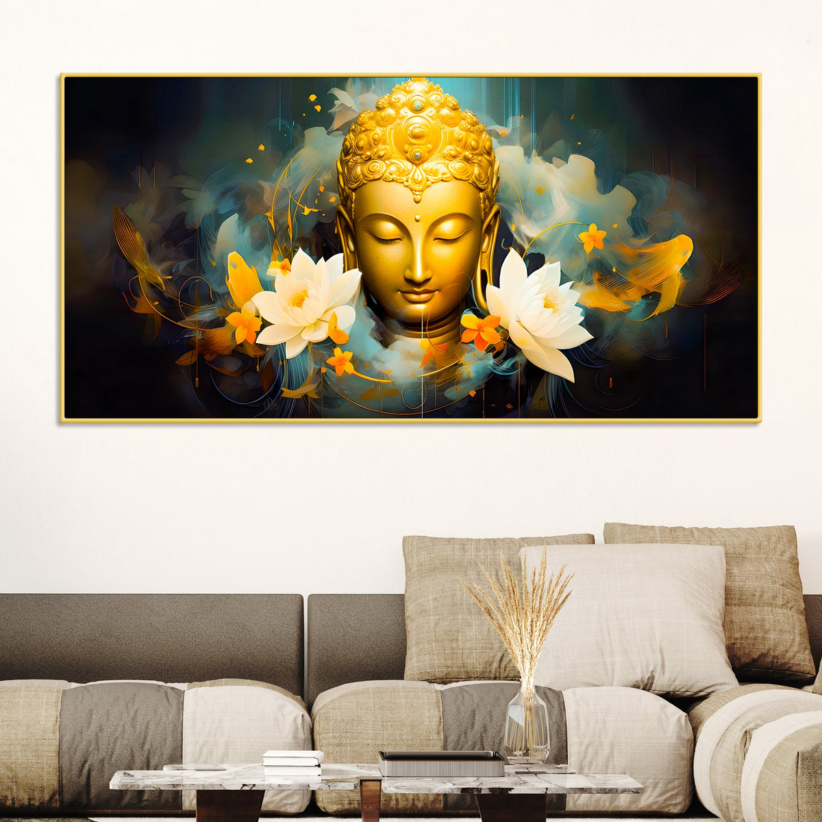 Modern Buddha Wall Canvas Painting for Living Room Decoration