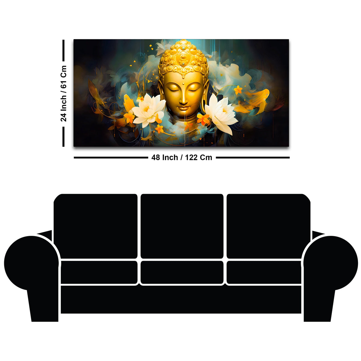 Modern Buddha Wall Canvas Painting for Living Room Decoration