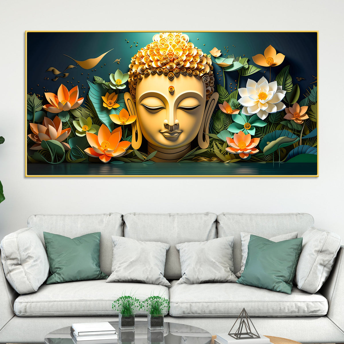 Modern Buddha Wall Painting for Peaceful Interiors
