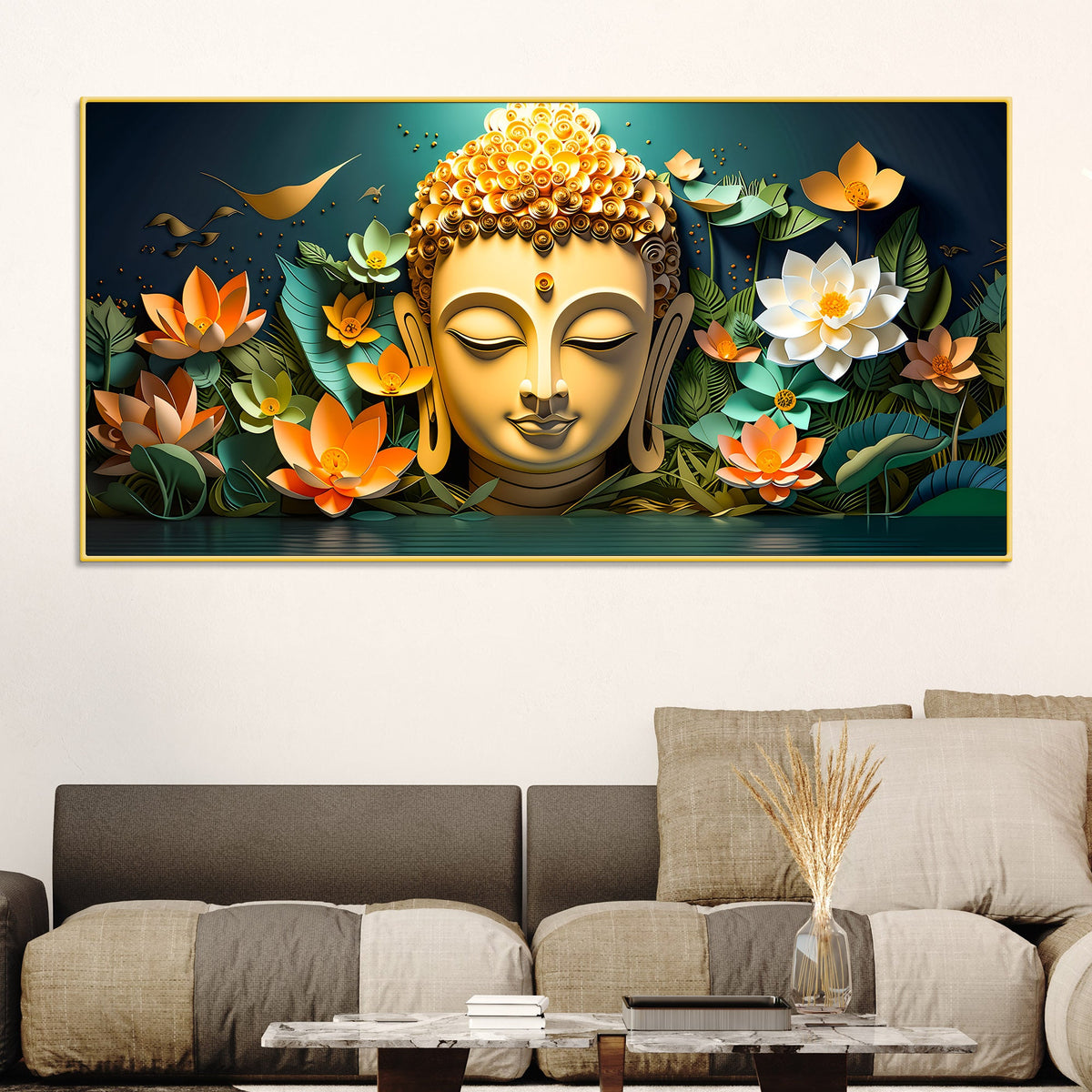 Modern Buddha Wall Painting for Peaceful Interiors