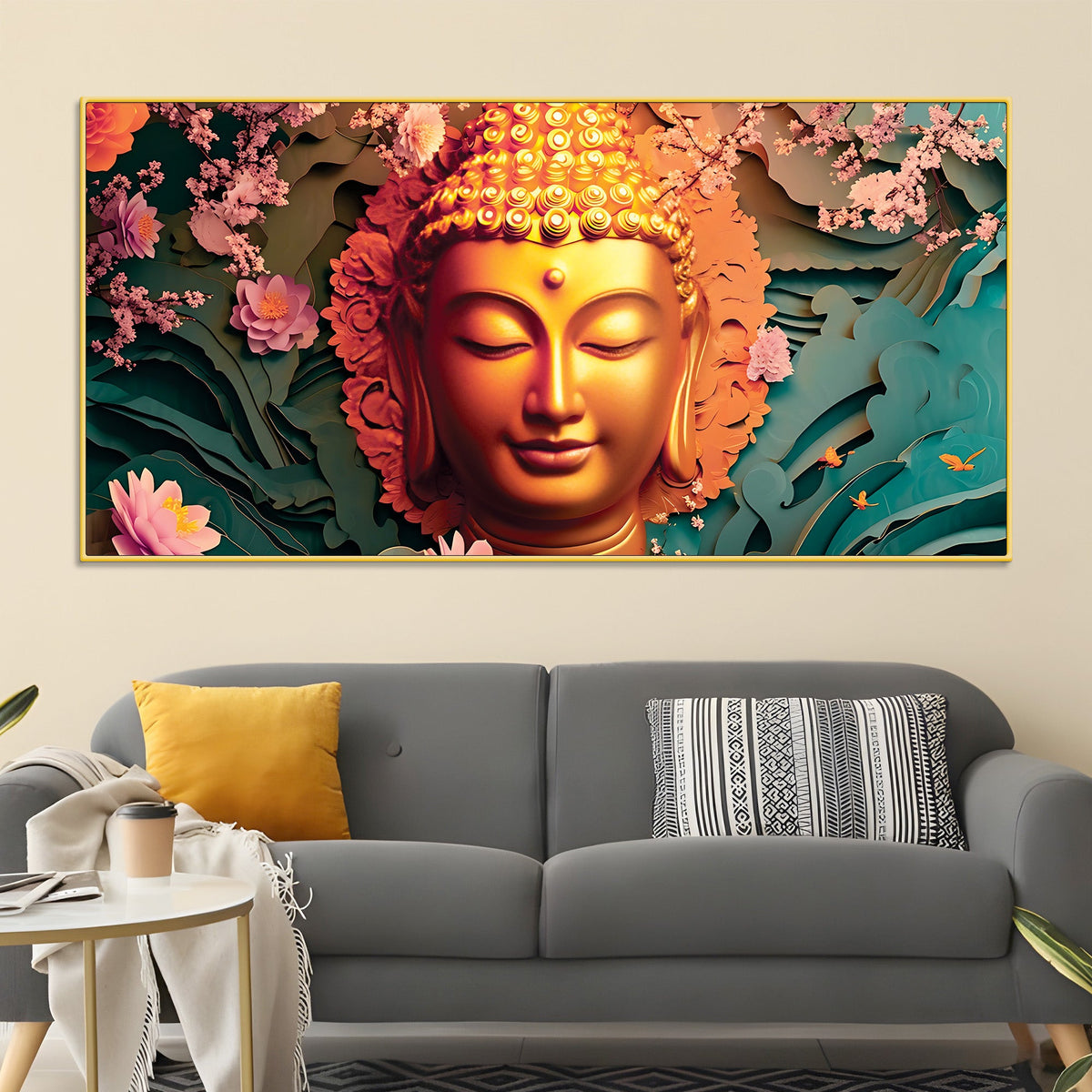 Modern Buddha Wall Painting for Stylish Home Decor