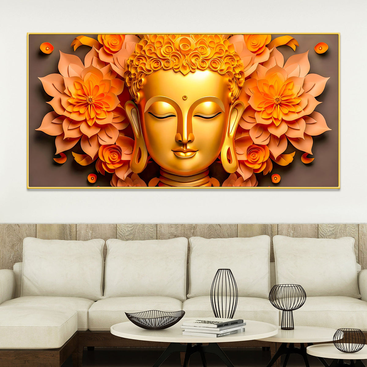 Modern Buddha Wall Painting for Stylish Living Room
