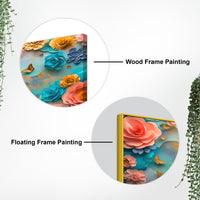 Modern Buddha Wall Painting with Butterflies & Dreamy Florals