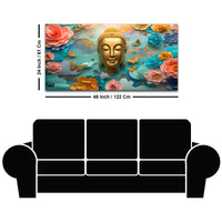 Modern Buddha Wall Painting with Butterflies & Dreamy Florals