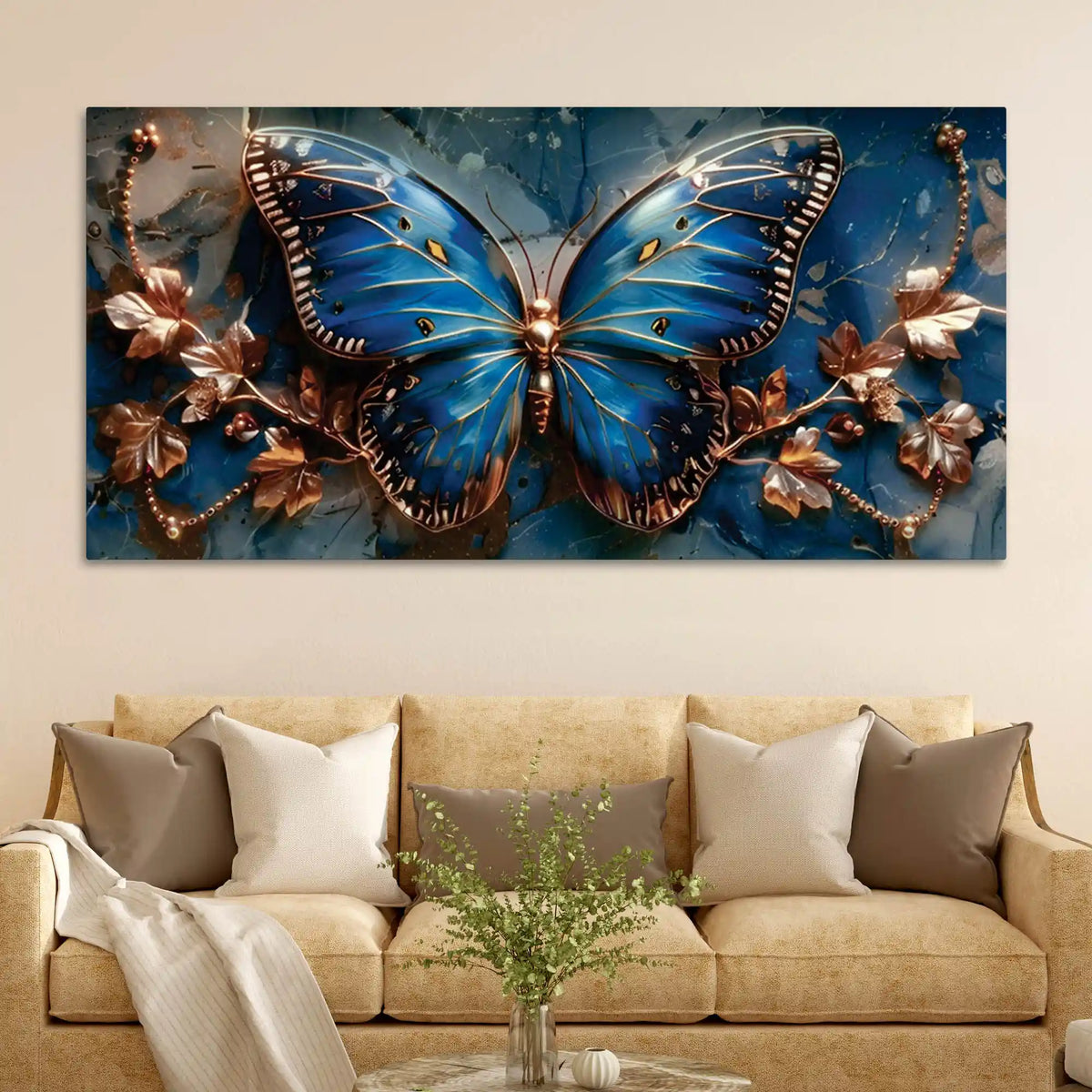 Modern Butterfly Canvas Wall Art Painting for Living Room Décor