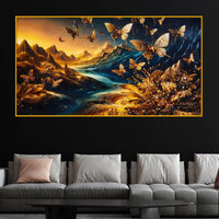 Modern Butterfly Crystal Glass Wall Painting