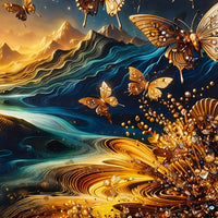 Modern Butterfly Crystal Glass Wall Painting