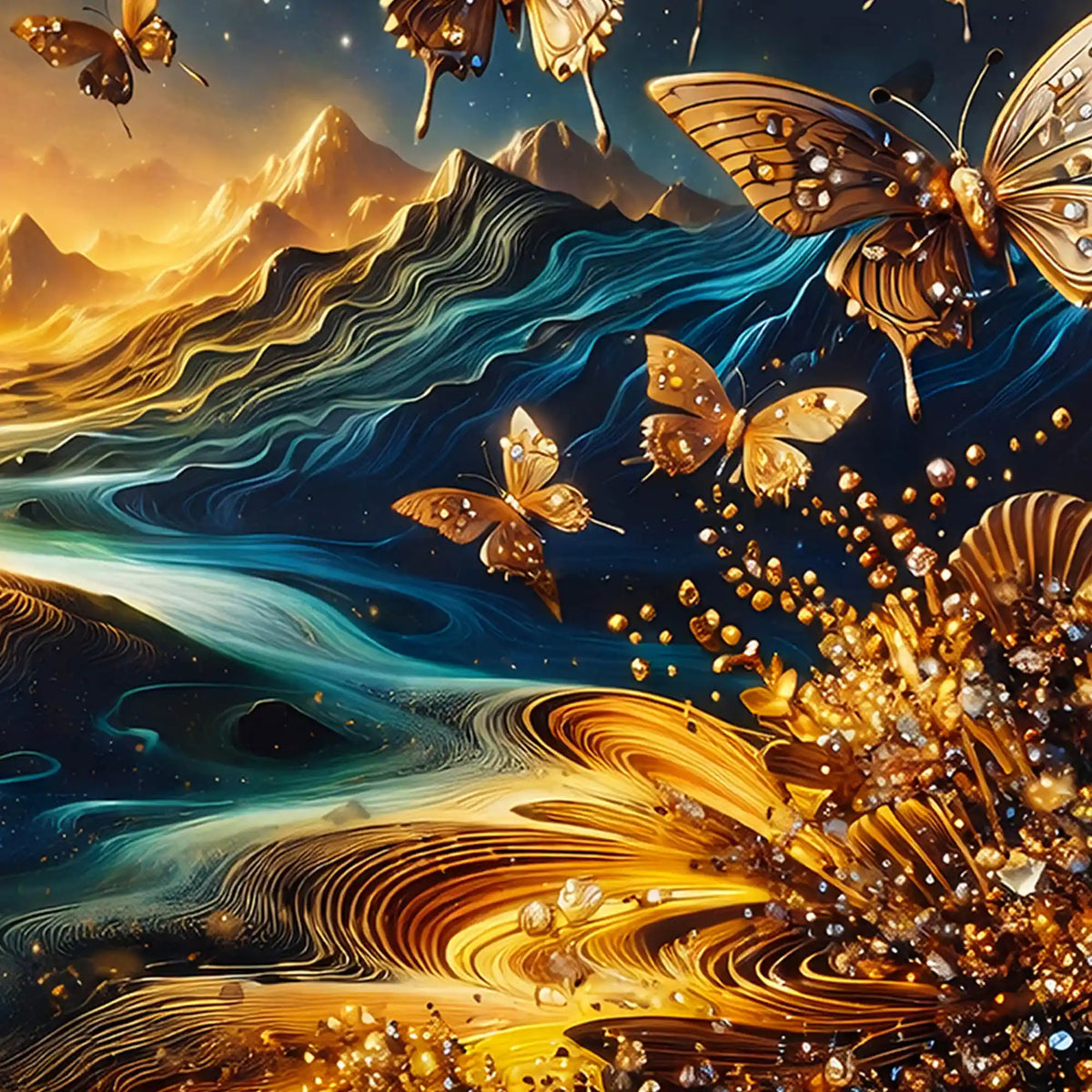 Modern Butterfly Crystal Glass Wall Painting