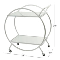 Modern Circular Premium Bar Cart with Wine Rack