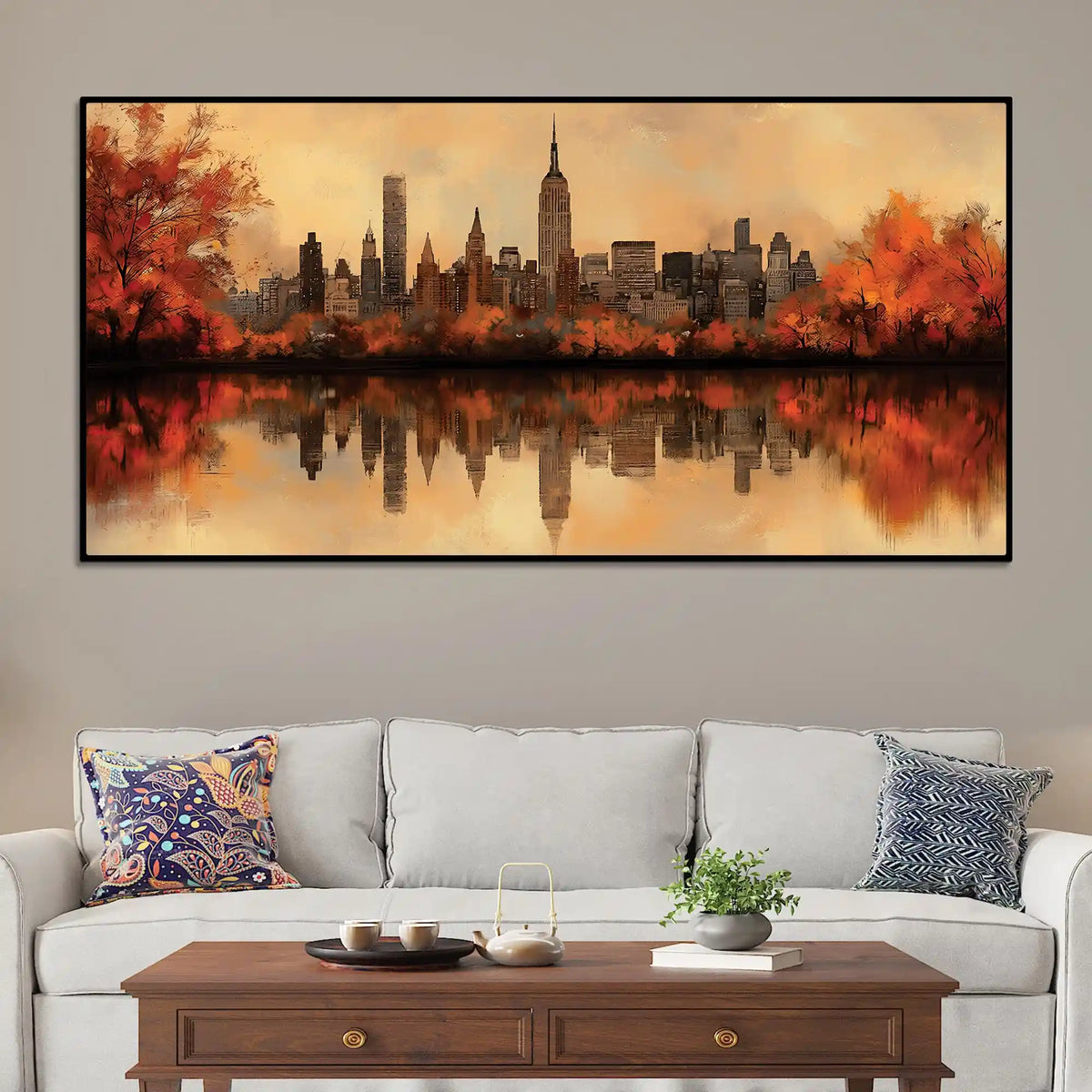 Modern Cityscape Canvas Wall Art Painting for Wall Decor