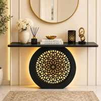 Modern Decorative Console Table with LED Back Panel (SS 302)