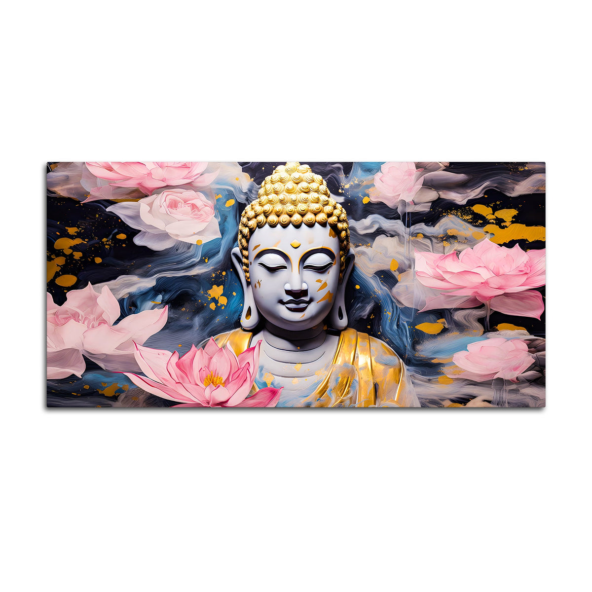 Modern Decorative Lord Buddha Wall Painting for Home & Office