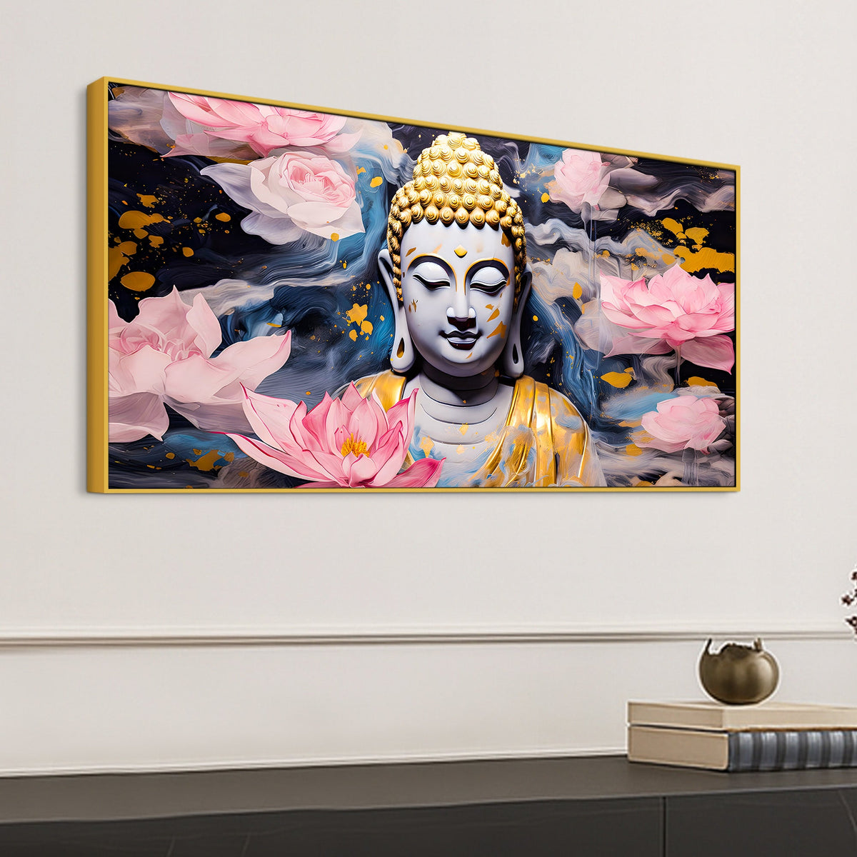 Modern Decorative Lord Buddha Wall Painting for Home & Office